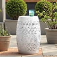thumbnail image 2 of Tcbosik 12" Metal Outdoor Side Table, Round End Table for Living Room, Garden, Balcony, Patio, Porch, Backyard, White, 2 of 7
