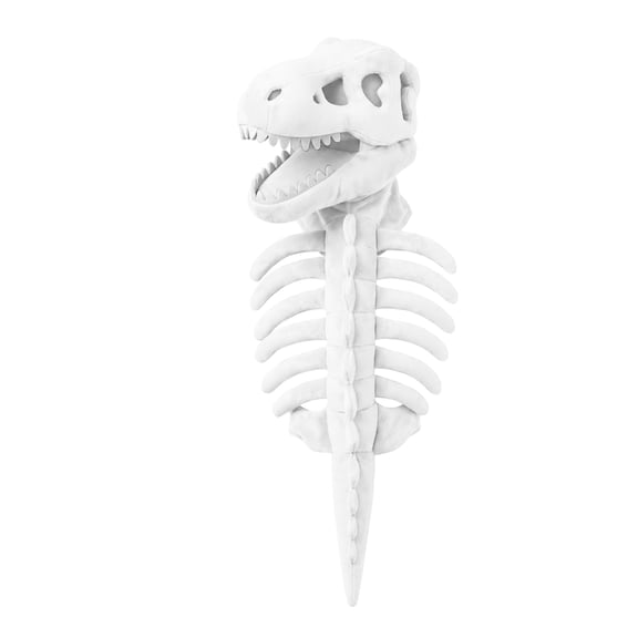 Halloween Glow-in-the-Dark T-Rex Skeleton Dog Costume, Fluffy Plush Dinosaur Pet Clothes, Funny Cosplay Suit for Cats and Large Medium Dog Breeds
