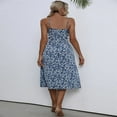 thumbnail image 3 of Robe d'Été à Fleurs pour Femmes Sans Manches à Volants à Bretelles Fête Été Dames à Manches Courtes à Col en V Fendue, 3 of 6