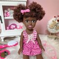 thumbnail image 4 of Baby Toy HUOGUO, pelo rizado africano negro, 35 cm, de vinilo, 4 of 5