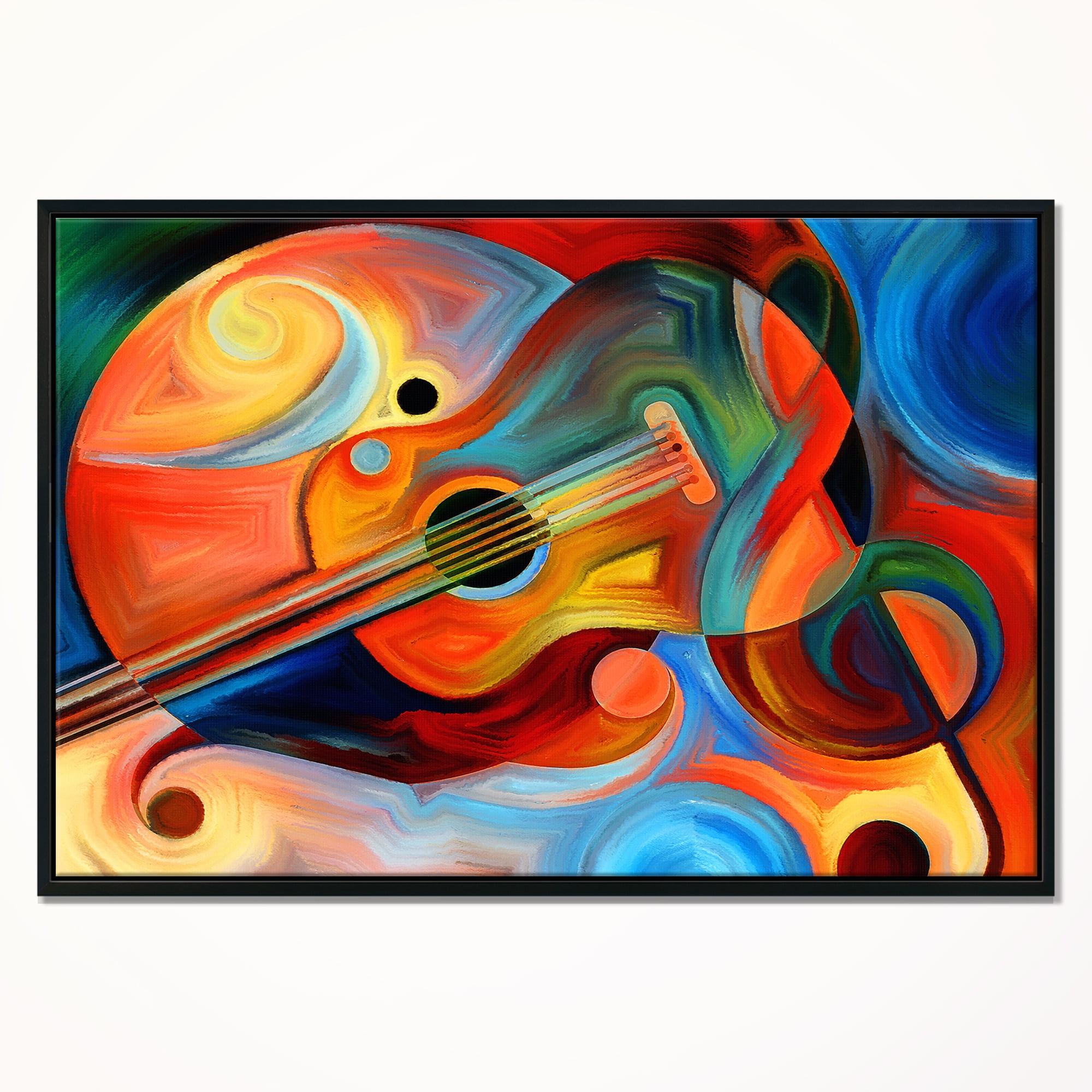 アート・デザイン・音楽 Painting acrylic on canvas Designart ' Abstract Music and Rhythm ' Abstract Framed