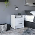 thumbnail image 2 of Canddidliike Nightstand with 2 Drawers, Open Wood Shelf Side Table for Bedroom/Living, White, 2 of 7
