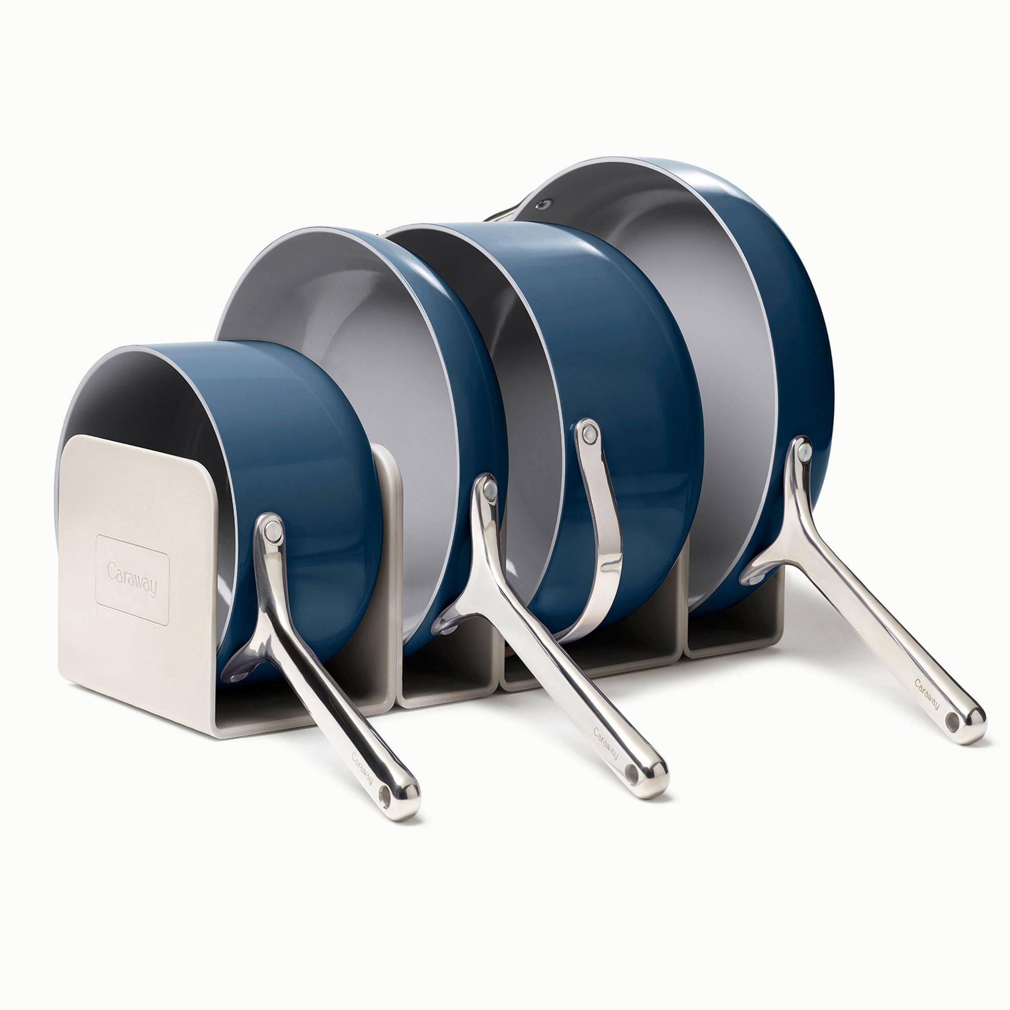 Caraway Ceramic Non-Stick Pots & Pans Cookware Set, 12- Piece, Navy