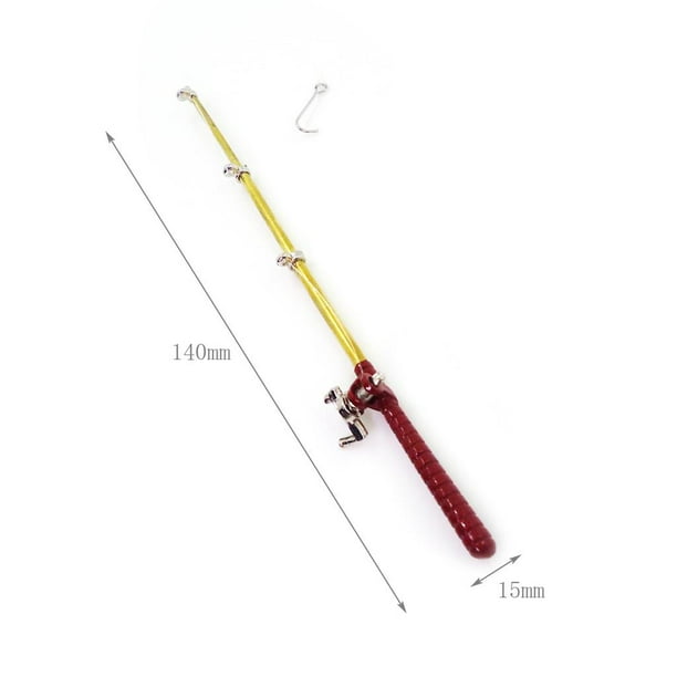 Miniature Dollhouse Fishing Pole for Crafts, Toy Fishing Pole 1:12