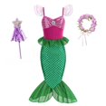 thumbnail image 1 of Vestido de sirena para niñas, disfraz de princesa Ariel para baile de graduación, vestido de cosplay para niñas, vestido informal de verano para fiesta de cumpleaños y Halloween, 1 of 5