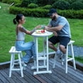 thumbnail image 4 of NALONE 24 Inch Outdoor Bar Stool, HDPE Bar Chairs with Footrest, Weather Resistant Waterproof Bar Stools Outside Bar Height Stools for Bar, Kitchen Counter, Yard, Balcony(White, 24'' Barstools), 4 of 10