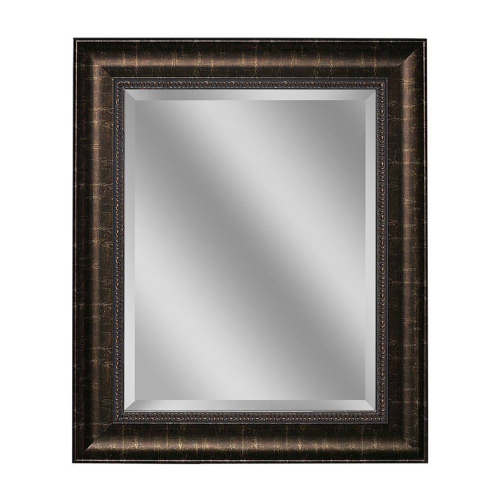 Headwest Inc Headwest Distressed Embossed Bronze Wall Mirror Bronze