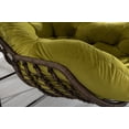 thumbnail image 4 of Indoor & Outdoor Comfy Rocker Chair with Thick Cushion, Oversized Metal Frame Rattan Egg Chair for Balcony Front Porch Garden Patio Backyard (Olive Green), 4 of 7