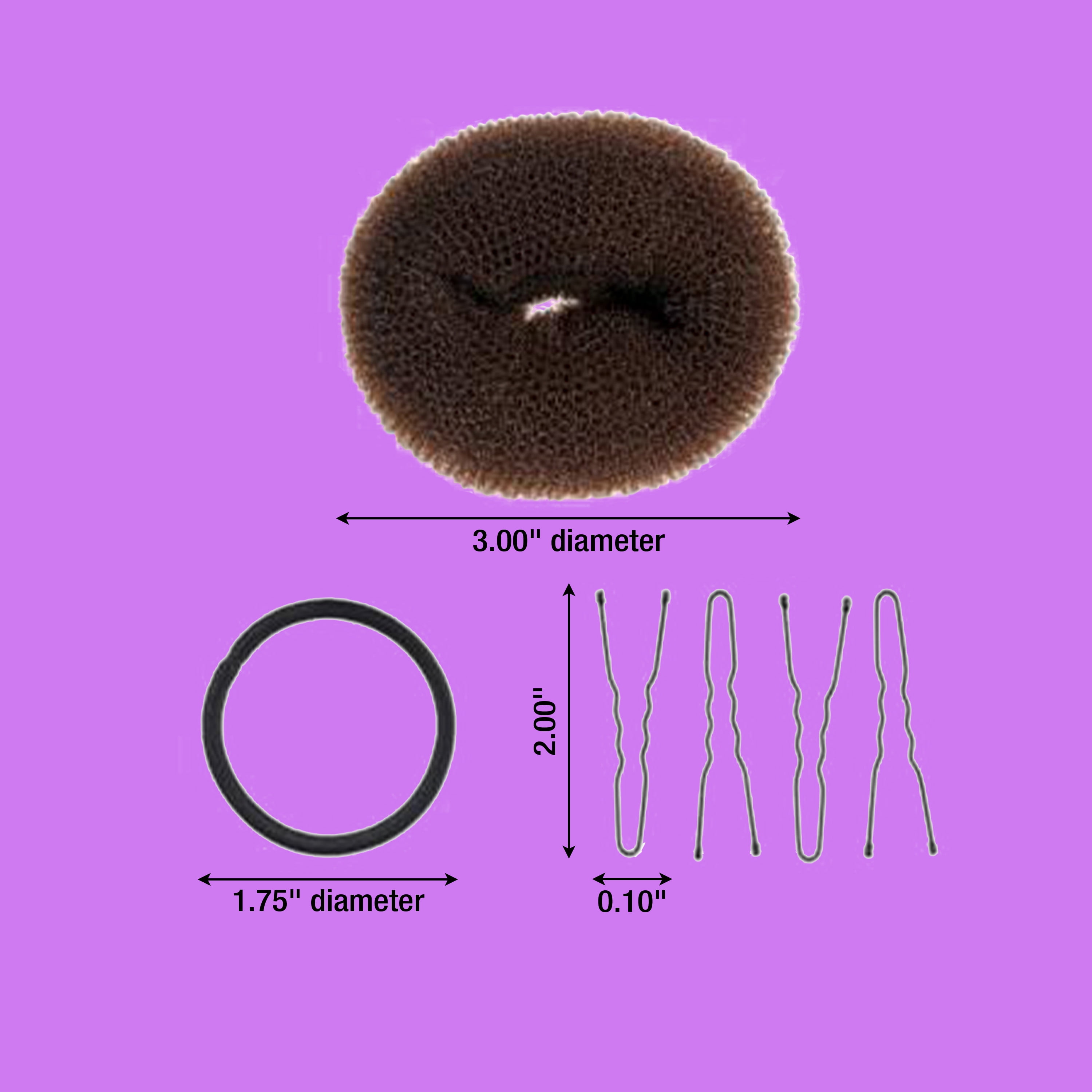 Conair Bun Maker Kit with Bobby Pins, Brown, 6 pk