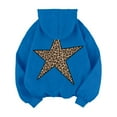 thumbnail image 5 of FASHOFT Womens Cheetah Leopard Star Hoodies Graphic Print Y2k Oversized Hooded Sweatshirt Pullover Tops Blue L, 5 of 5