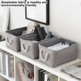 thumbnail image 3 of Fyeme Linen Storage Basket Solid Color Dirty Clothes Storage Basket Desktop Cosmetic Storage Basket Handle Storage Basket-Gray(41x31x20cm), 3 of 9