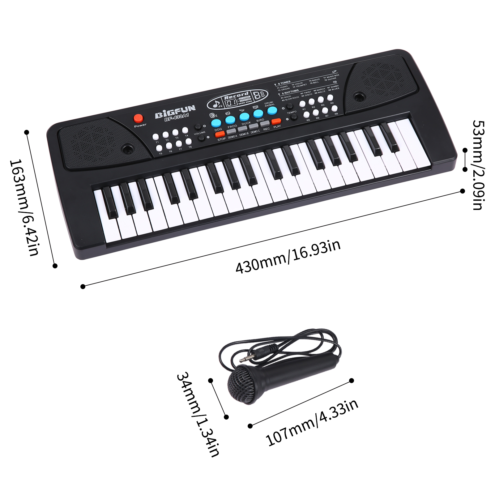BIGFUN 37-Key Kids Keyboard Piano with Microphone photo 4
