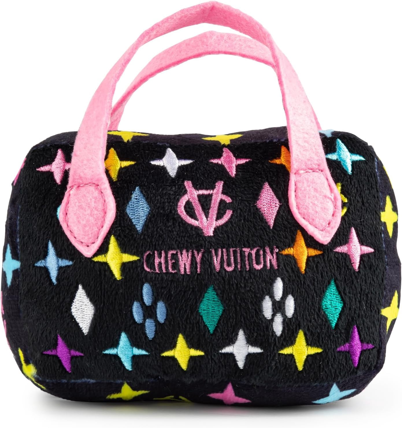 Haute Diggity Dog Monogram Chewy Vuiton Handbag, Plush Dog Toy with, Machine-Washable, for All Breeds, Size Small