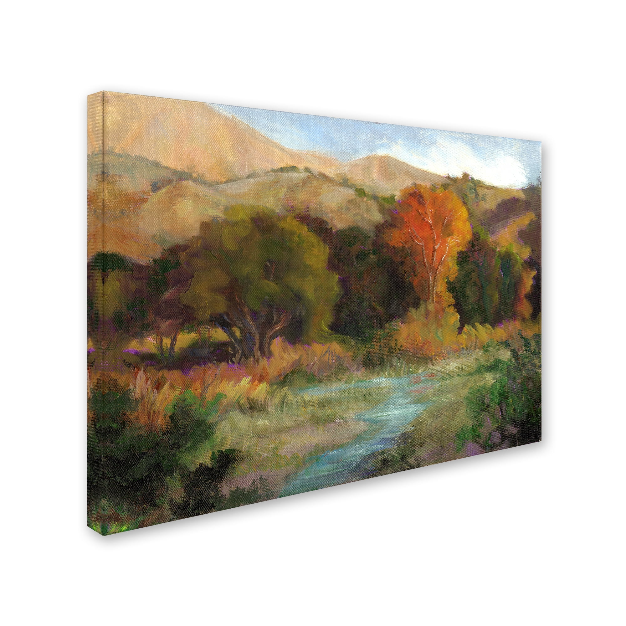 Trademark Fine Art 'Oil Orange tree and Stream' Canvas Art by Susan Rios