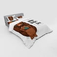 thumbnail image 2 of Ambesonne Saying Bedding Set 4 Pcs, Mom and Bear Hug, Queen, Black Brown Teal, 2 of 2