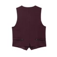 thumbnail image 5 of HH TRAF 2024 Conjunto de mujer vino tinto escote en V sin mangas blusa de un solo pecho + pantalones largos de cintura alta con cremallera trajes de otoño mujer moda, 5 of 5