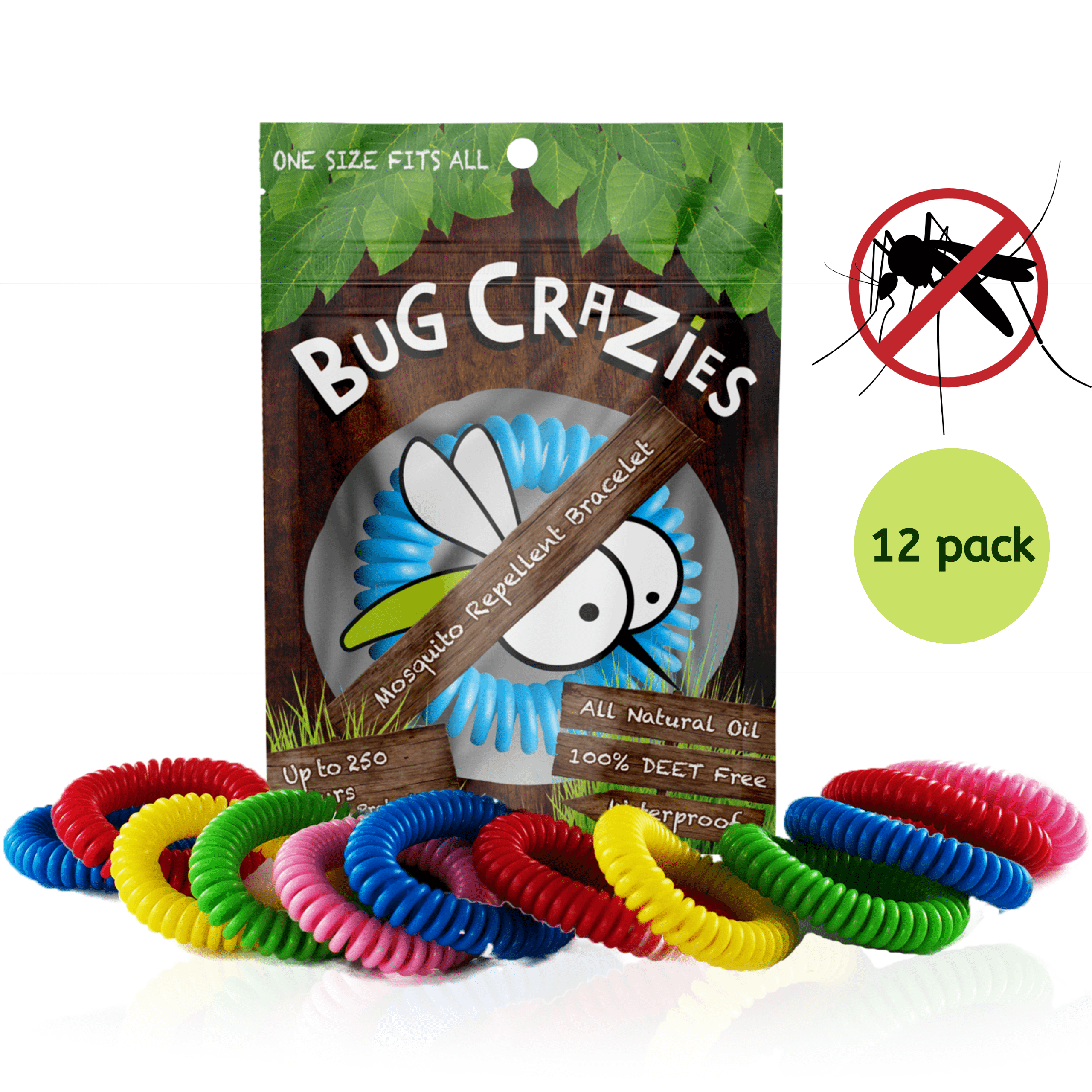 50 Packs Natural Mosquito Repellent Bracelet Bug Insect Protection Deet-Free USA 