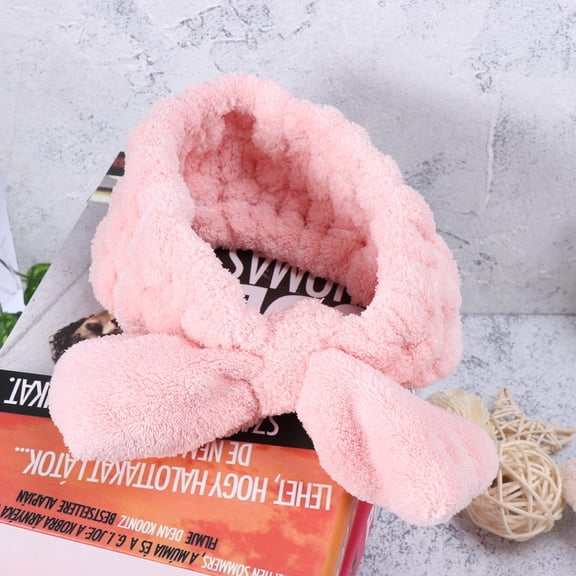 Milisten 2-Pack Elastic Coral Hair Bands with Bow Knot for Face Wash, Makeup, Spa, Yoga and Daily Use