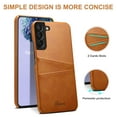 thumbnail image 3 of Dteck For Samsung Galaxy S22 Plus,Luxury Leather Card Holder Hard Back Lightweight Retro Slim Case Cover for Galaxy S22+ 5G,Brown, 3 of 5