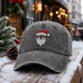 thumbnail image 6 of WULMLEO Unisex Vintage Christmas Baseball Hats Santa Pattern Embroidery Multi Sun Hats Gray One Size, 6 of 6