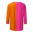 thumbnail image 5 of RXIRUCGD T-shirt Imprimé de Mode pour la Saint-Valentin pour Femme, Blouse à Manches 3/4, Col Rond, Hauts Décontractés, Orange, Taille : M, 5 of 5