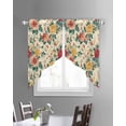 thumbnail image 3 of Vintage Spring Floral Swag Valances for Windows, Watercolor Farmhouse Botanical Rod Pocket Sheer Valances for Small Windows, Swag Toppers Light Filtering for Kitchen Living Room 2 Panels 36''x36'', 3 of 6