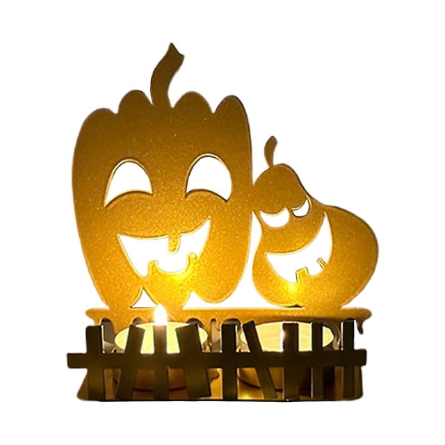 Candelabro de calabaza de Halloween, adornos de mesa para el hogar, candelabro de metal, decoración para centros de mesa, casa embrujada, 73