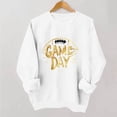 thumbnail image 2 of Gamivast Womens Fashion Hoodies & Sweatshirts Game Day Gold Glitter Football Print Crew Neck Long Sleeve Pullover Tops Trendy Casual Athletic Wear, 2 of 5