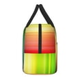 thumbnail image 4 of YFYANG Portable Waterproof Insulated Lunch Bag, Rainbow Line Texture Reusable Cooler Bag / Picnic Bag for Adults Teens, 4 of 9
