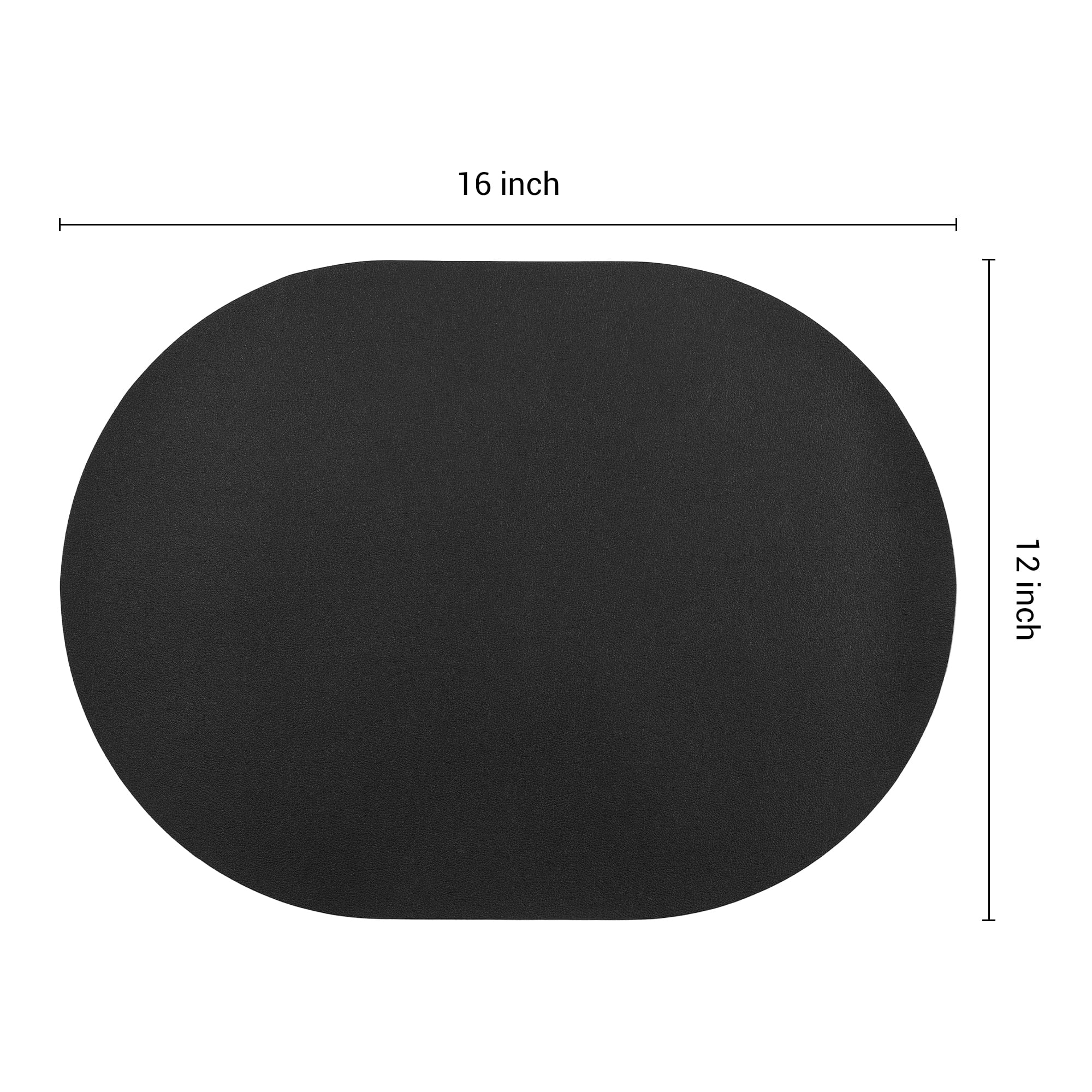 Unique Bargains Set of 6 Leather Table Placemats for Dining Table Decor Black Red