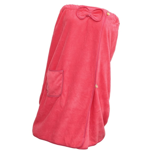 Vocoste Bath Wrap Towel for Women Shower Adjustable Closure Bath Wrap with Pocket Rose Red