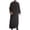Black, variant on RongHuan Thobe for Men Stand Collar Muslim Clothes Long Sleeve Button Up Robe Casual Soild Color Pajama Shirt