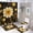 style-762, variant on Bee With Flowers 4 Piece Bathroom Rug Set with Shower Curtain Bath Mat U-Shaped Floor Mat Toilet Lid Oval Rug Vintage Watercolor Plants Waterproof Shower Curtain for Bathtub Decor