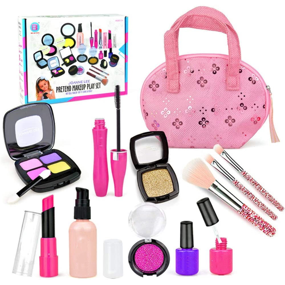 12Pcs Kids Makeup Kit Toy, Pretend Play Makeup Set for Little Girls