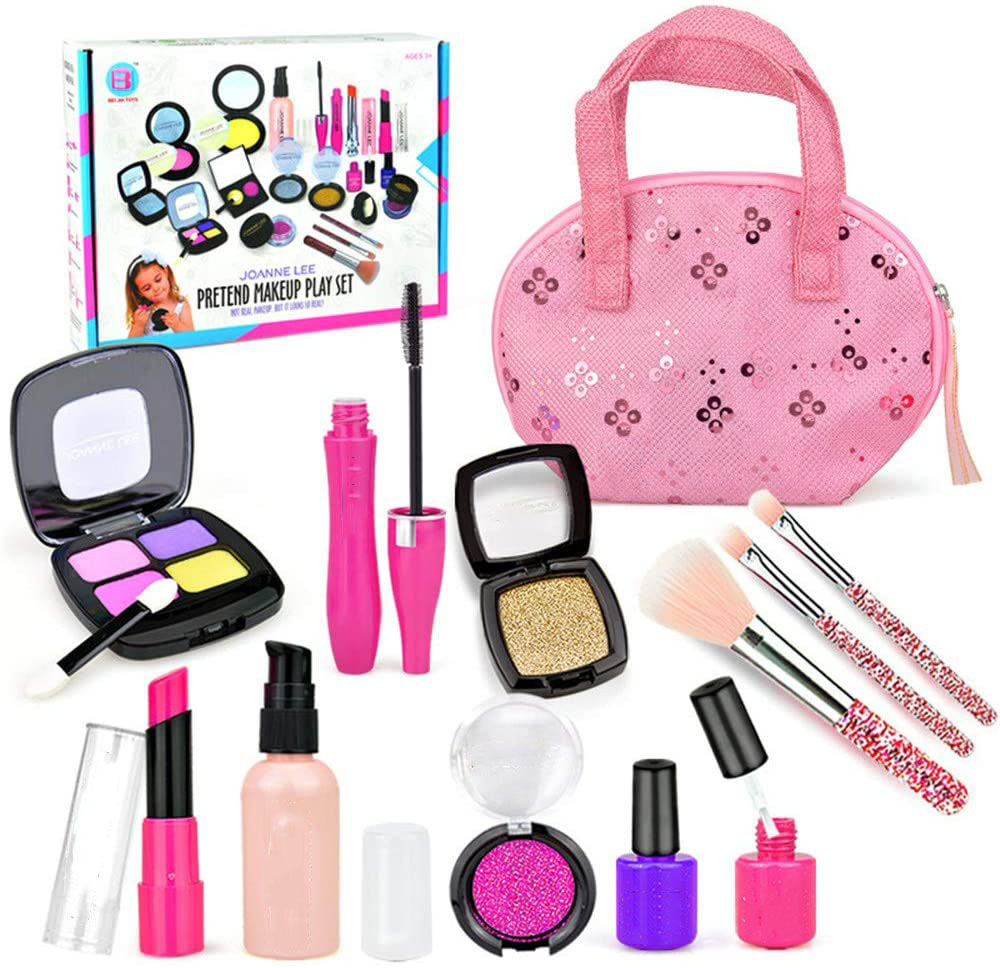 12Pcs Kids Makeup Kit Toy, Pretend Play Makeup Set for Little Girls 