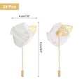 thumbnail image 2 of Uxcell 24pcs Pure White Rose Boutonnieres Pins for Wedding Formal Party, 2 of 6