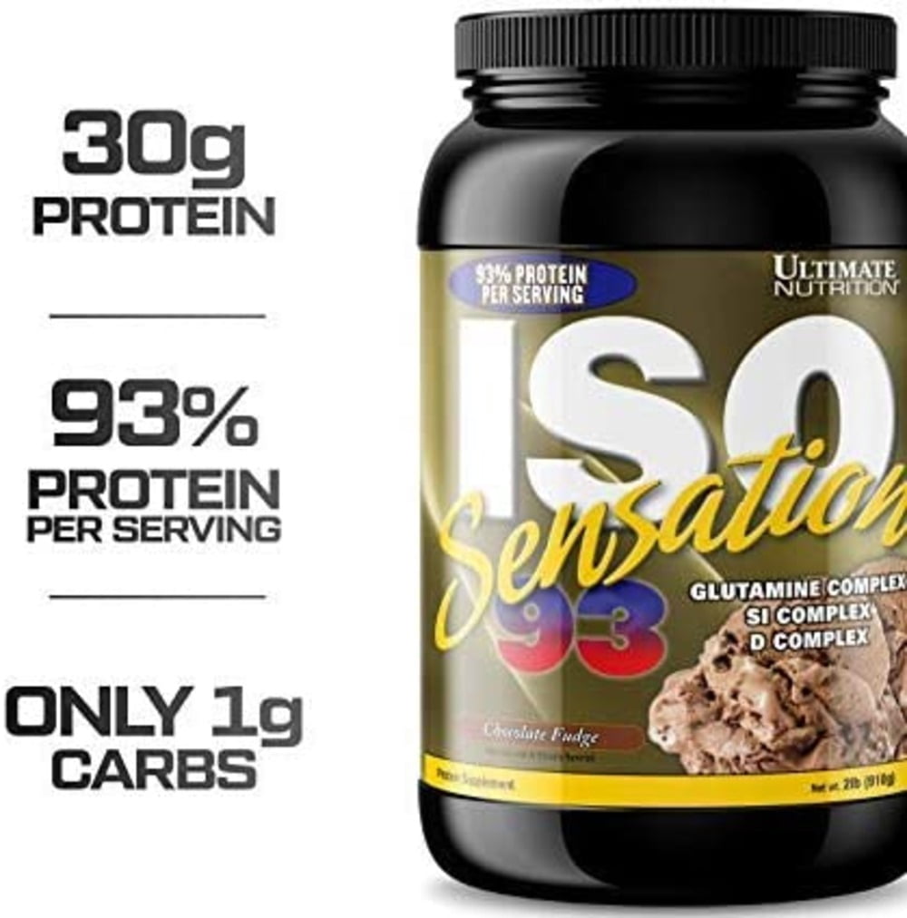 Ultimate Nutrition ISO Sensation 93 Whey Protein Isolate Powder, Vanilla Bean, 2 Pounds