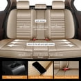 thumbnail image 6 of Car Seat Cover Fit for Ford Fusion 2010-2020 Waterproof Leather Seat Covers Cushion Comfort Car Seat Protector Compatible Airbag Beige,Full Set(2 Row 5 Seats), 6 of 12