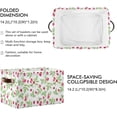 thumbnail image 3 of FREEAMG Watercolor Raspberry and Leaves Storage Basket, Durable Canvas Organizer With Handles Large Collapsible Storage Bins Boxes for Home Office - 2 Pack, 3 of 7