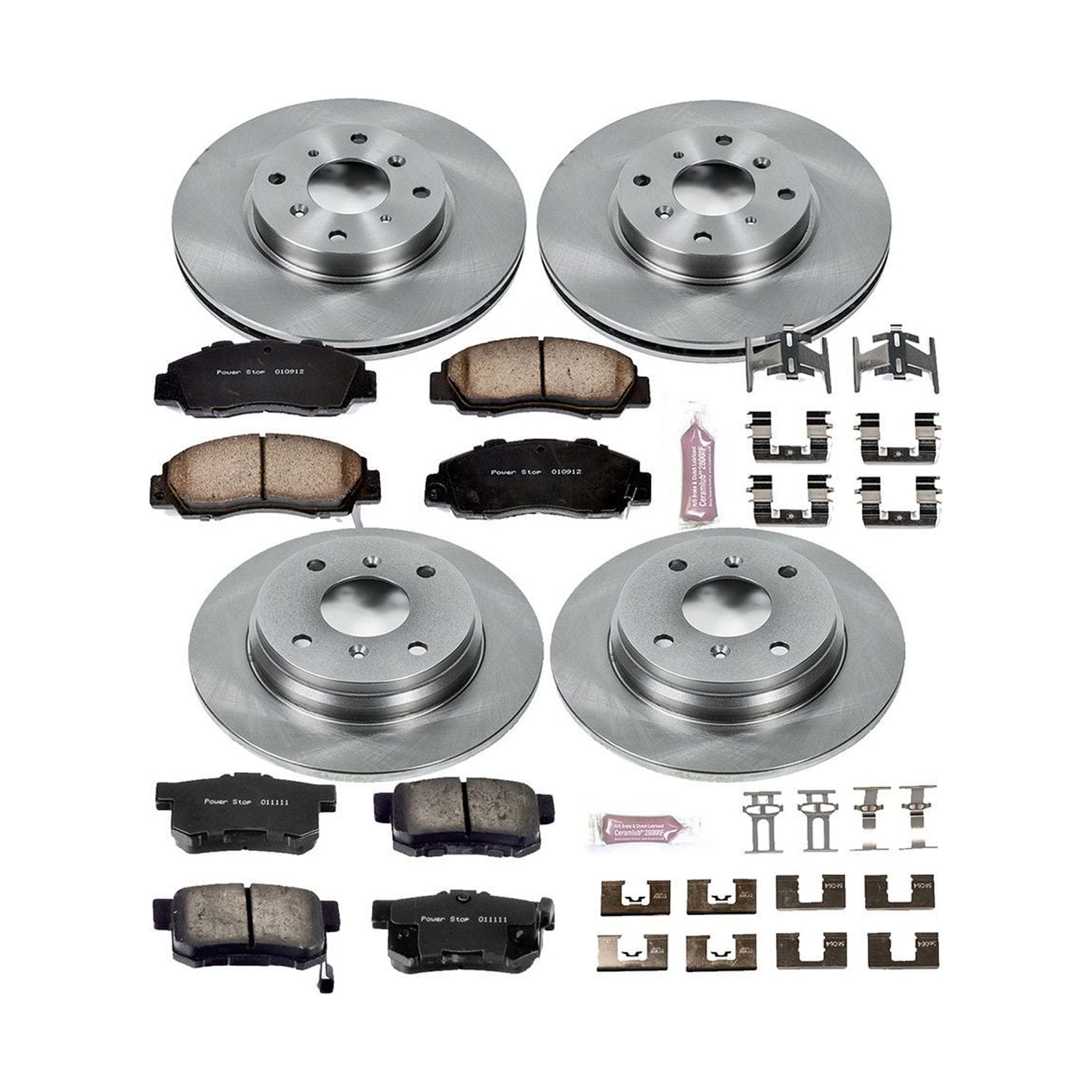 Power Stop Front and Rear Stock Replacement Brake Pad and Rotor Kit KOE1038