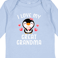 thumbnail image 4 of Inktastic I Love My Great Grandma with Cute Penguin and Hearts Girls Long Sleeve Baby Bodysuit, 4 of 5