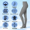 thumbnail image 4 of EMEM Apparel Women's Ladies Junior's Flat Knit Cotton Sweater Winter Opaque Footed Tights Hosiery Stockings Light Grey A, 4 of 5