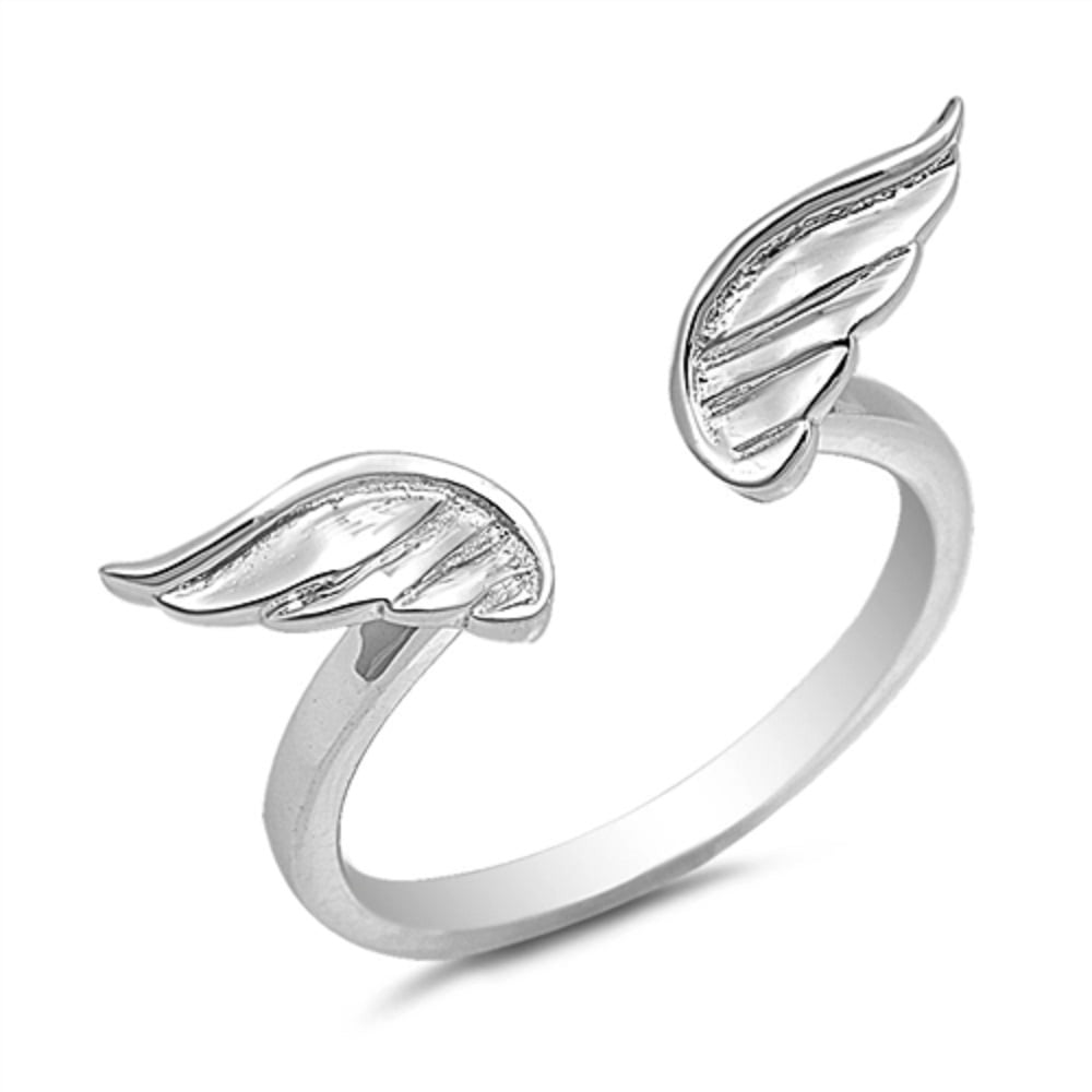 All in Stock 925 Sterling Silver Angel Wings Ring Size 7 Walmart