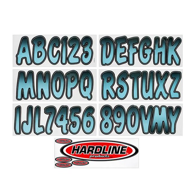 Hardline Products BJBKG200 3 in. Boat Lettering Registration Kit, Bluejay & Black