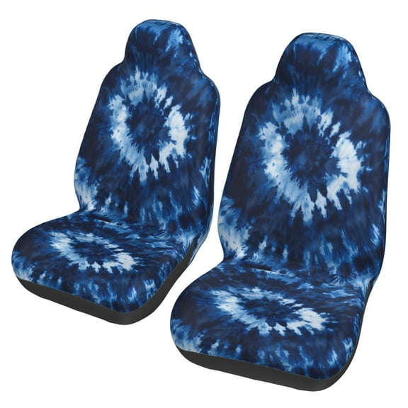 KAKALAD Dark Blue Tie Dye 02 Car Accessories Seat Covers Set Vehicle Seat Covers Universal Front Seats Protector 2 Pcs