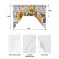 thumbnail image 5 of Sunflowers Swag Valances for Windows, Small Curtains Drapes, Country Vintage Botanical Flowers Newspaper Kitchen Window Curtains Over Sink Window Treatment Valance for Bedroom/Bathroom 56"x36", 5 of 5