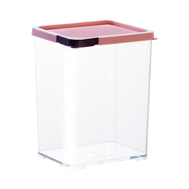 Bigersell Stackable Food Storage Containers with Lids Airtight Cereal Dispenser Dry Food Storage Containers for Cereal, Rice, Flour, Sugar Easy Open Canister Kitchen Pantry Storage Organization Pink