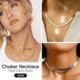 thumbnail image 3 of Bestyle 5mm Snake Choker Necklace for Women Stainless Steel Herringbone Necklaces Layered Chain Jewelry Gifts for Birthday Christmas, 15", 3 of 7