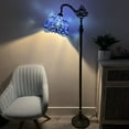thumbnail image 2 of Tiffany Floor Lamp Blue Stained Glass Baroque Style Lavender LED Bulb Included Gooseneck Adjustable LED Bulb Included for Living Room Bedroom 20"W*12"D*63"H, 2 of 8
