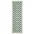 thumbnail image 3 of GlowSol 2'x6' Modern Geometric Runner Rug Soft Non-Slip Bedroom Runner Rug Washable Checkered Indoor Runners for Kitchen Hallway Laundry, Green, 3 of 7